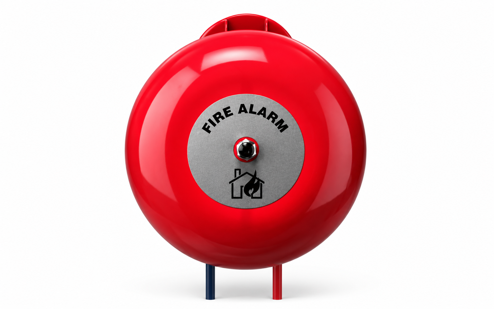 Chuông báo động màu đỏ với nhãn FIRE ALARM